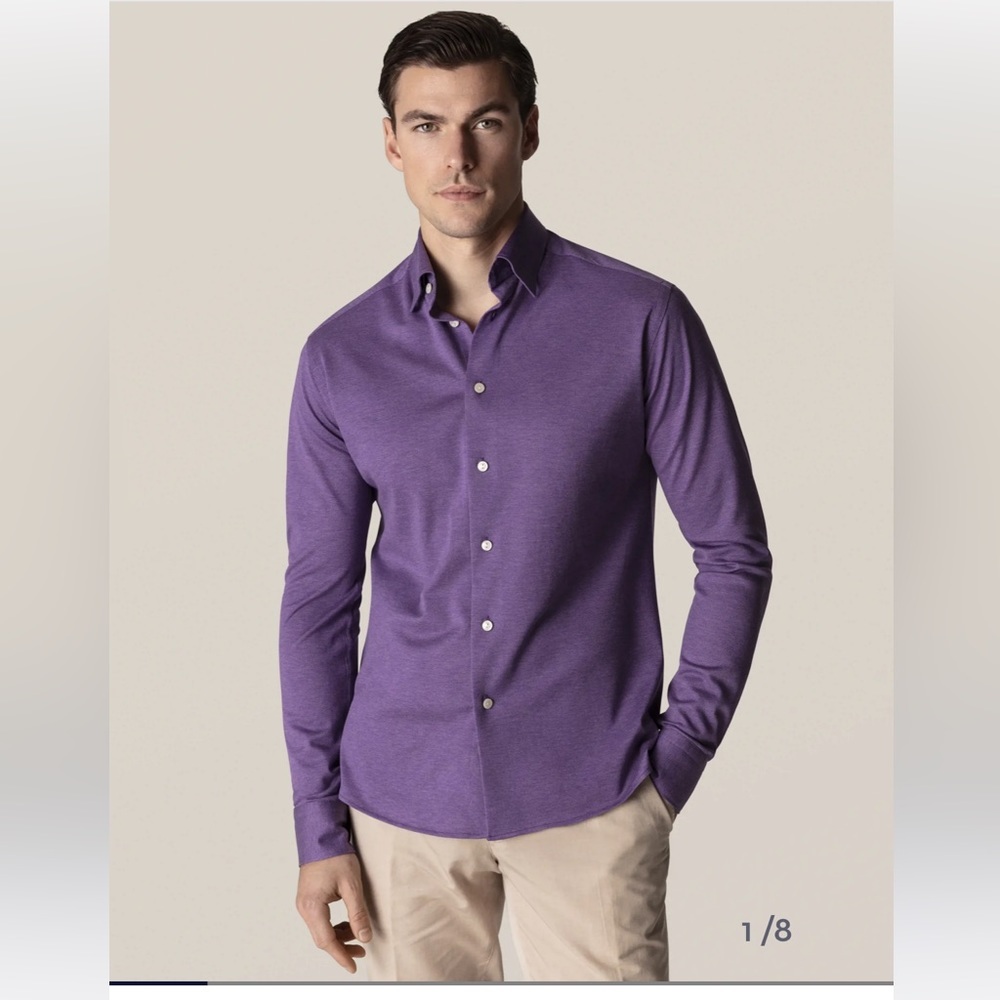 3. Eton Contemporary Mens Dress Shirt in Purple
